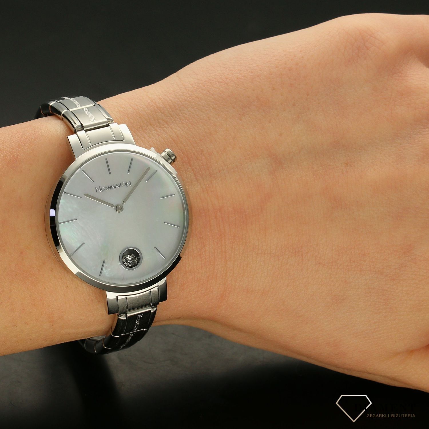 Zegarek damski Nomination Composable srebrny perłowa tarcza 076033008. Zegarek damski marki Nomination.jpg